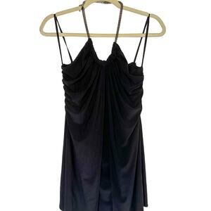 Y2K Dress Mini Halter Dress with Chain Neck Black